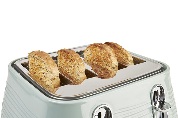 Haden Devon Eucalyptus 4 Slice Toaster - 6 Browning Settings, 4 Slice Toaster with Wide Slots, Toaster 4 Slice with Defrost, Reheat And Cancel