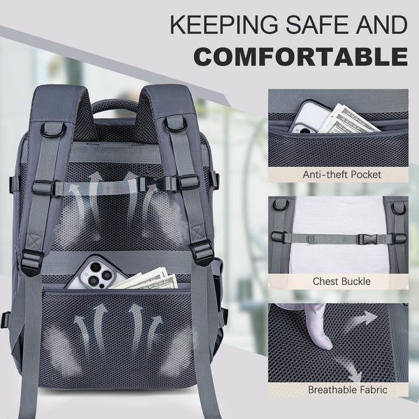 for Easyjet Cabin Bag 45x36x20, Travel Backpack with TSA Approved Clear Bag, Carry-ons Cabin Backpack for Travelling Underseat Cabin Bag Laptop Backpacks Luggage Set