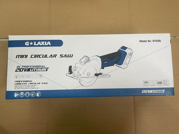 G LAXIA 20V Cordless Circular Saw, Mini Circular Saw 3400RPM, Compact Electric Lightweight Saw with Speed Trigger， Maximum Cutting Depth of 28MM (45°),42.8MM (90°) –2000mAh Battery and Charger