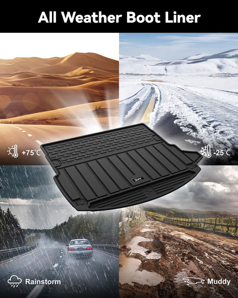 3W Boot Liner Fit for Land Rover Discovery Sport L550 2022 2023 2024 2025, Odorless Thorex™ Dog Friendly Premium Trunk Protection Mats, All Weather Waterproof Anti Slip Easy to Clean Car Accessory