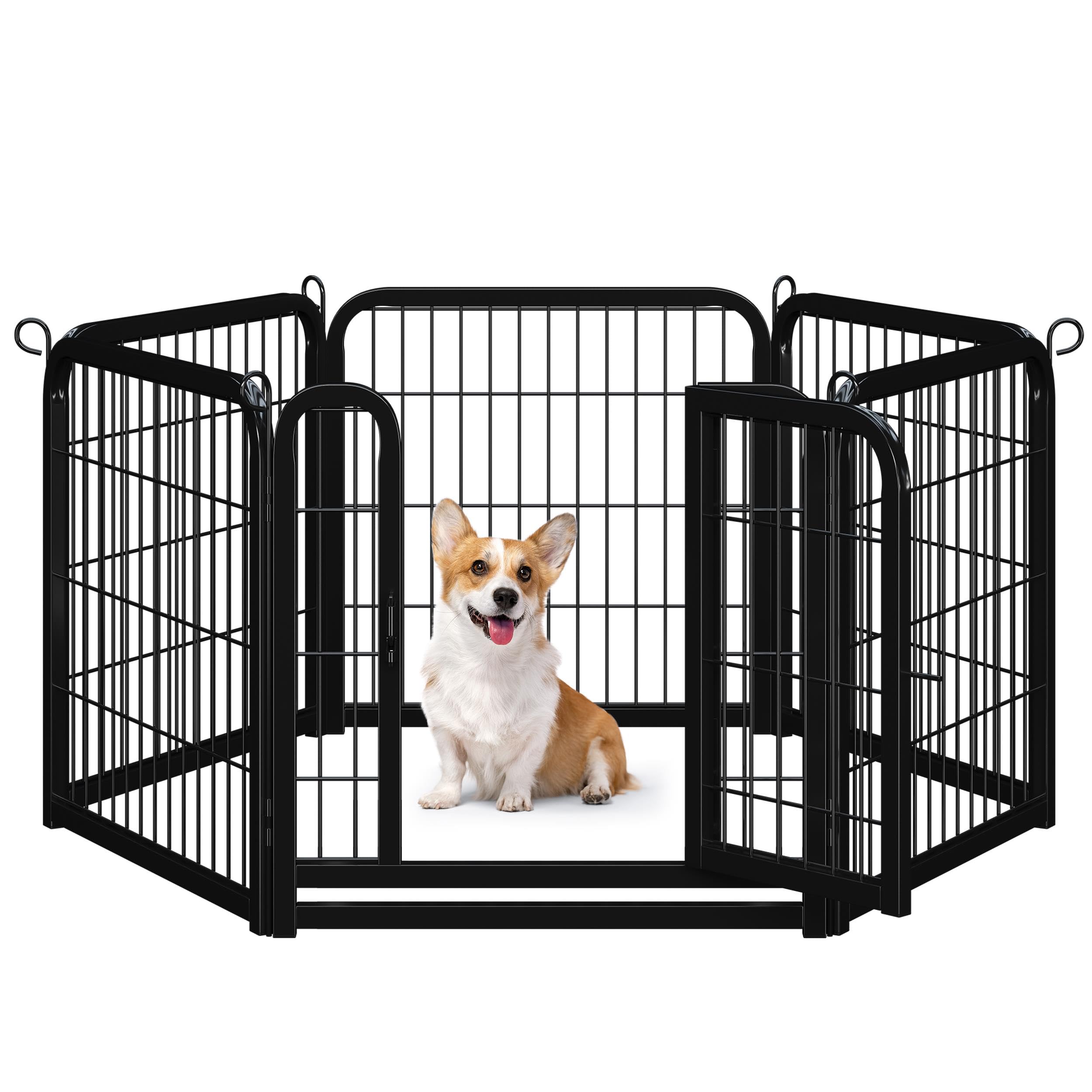 Yaheetech Lightweight Dog Playpen, 8 Panel 80cm Dog Fence Pet Exercise Pen Portable Puppy Play Pen Suitable for RV/Camping