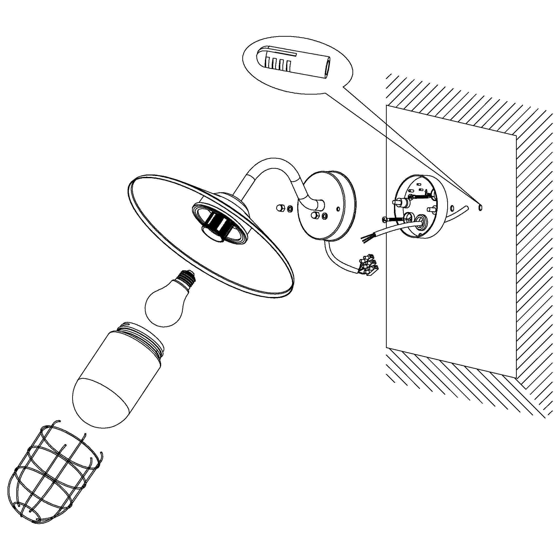 Eglo Melgoa Outdoor Wall Light, Black Galvanized Steel and Clear Glass Lantern, Porch Lamp, E27 Socket, IP44
