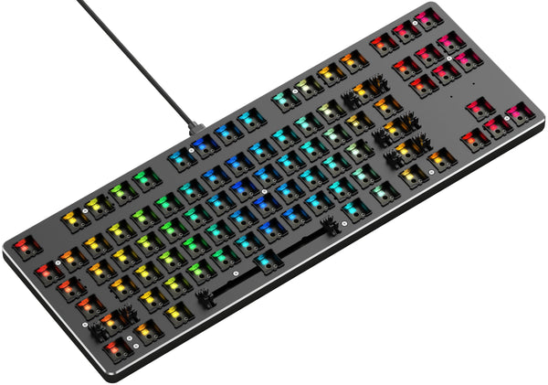 Glorious Gaming GMMK Compact 60%, Barebones (Frame Only) - Mechanical Gaming Keyboard, Per Key RGB, Hotswap & Customisable, International/ISO Layout - Black