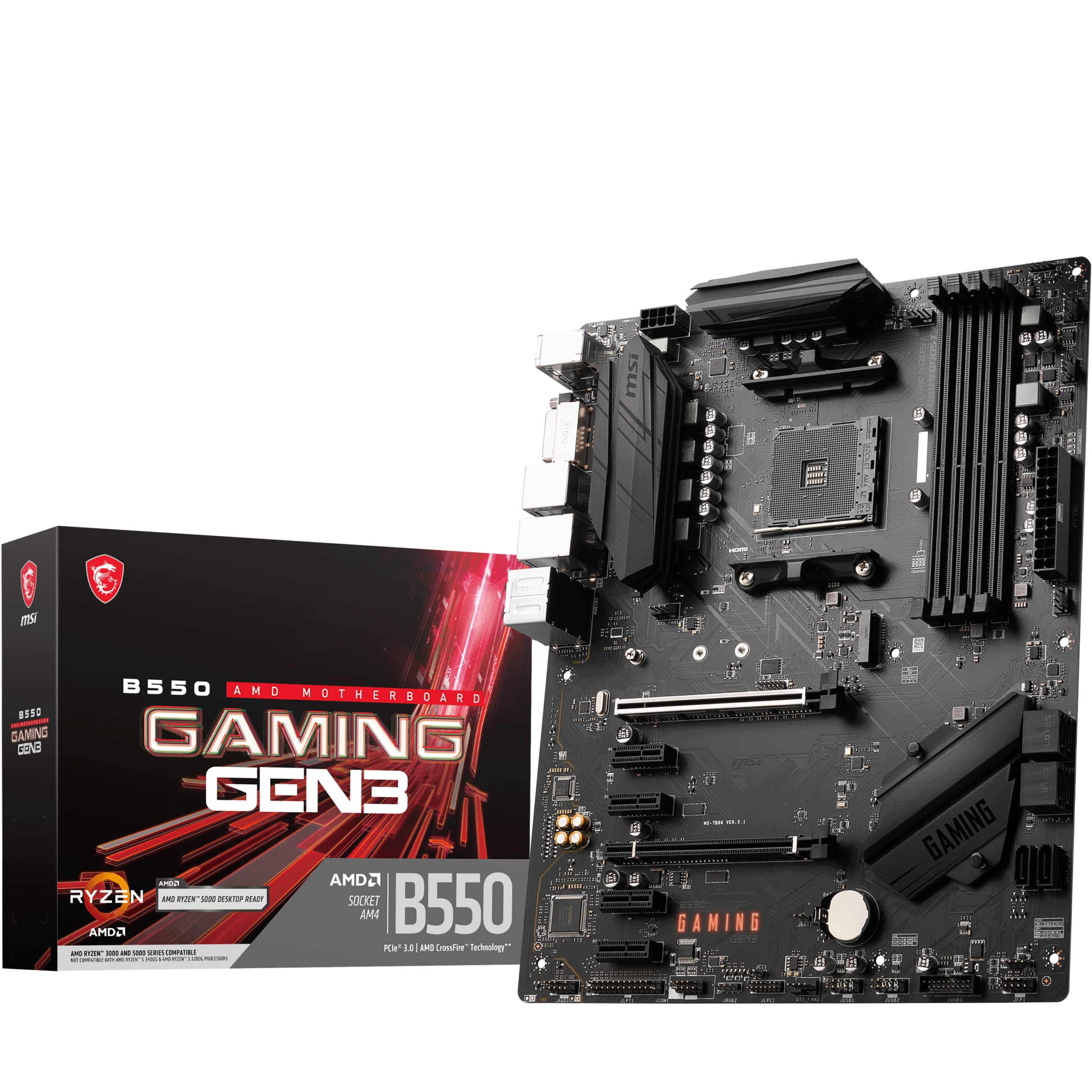 MSI MPG B550 Gaming Plus (ATX AMD AM4 DDR4 M.2 USB 3.2 Gen 2 HDMI ATX Gaming Moederboard AMD Ryzen™ 5000 processors