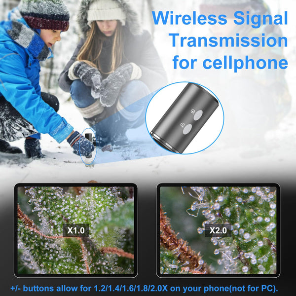 Ninyoon 4K WiFi Microscope for iPhone/Android PC, 50 to 1000X USB Digital Microscope Wireless Super HD Endoscope Camera Compatible with All Cellphones iPad Android Tablet Windows Mac Chrome Linux