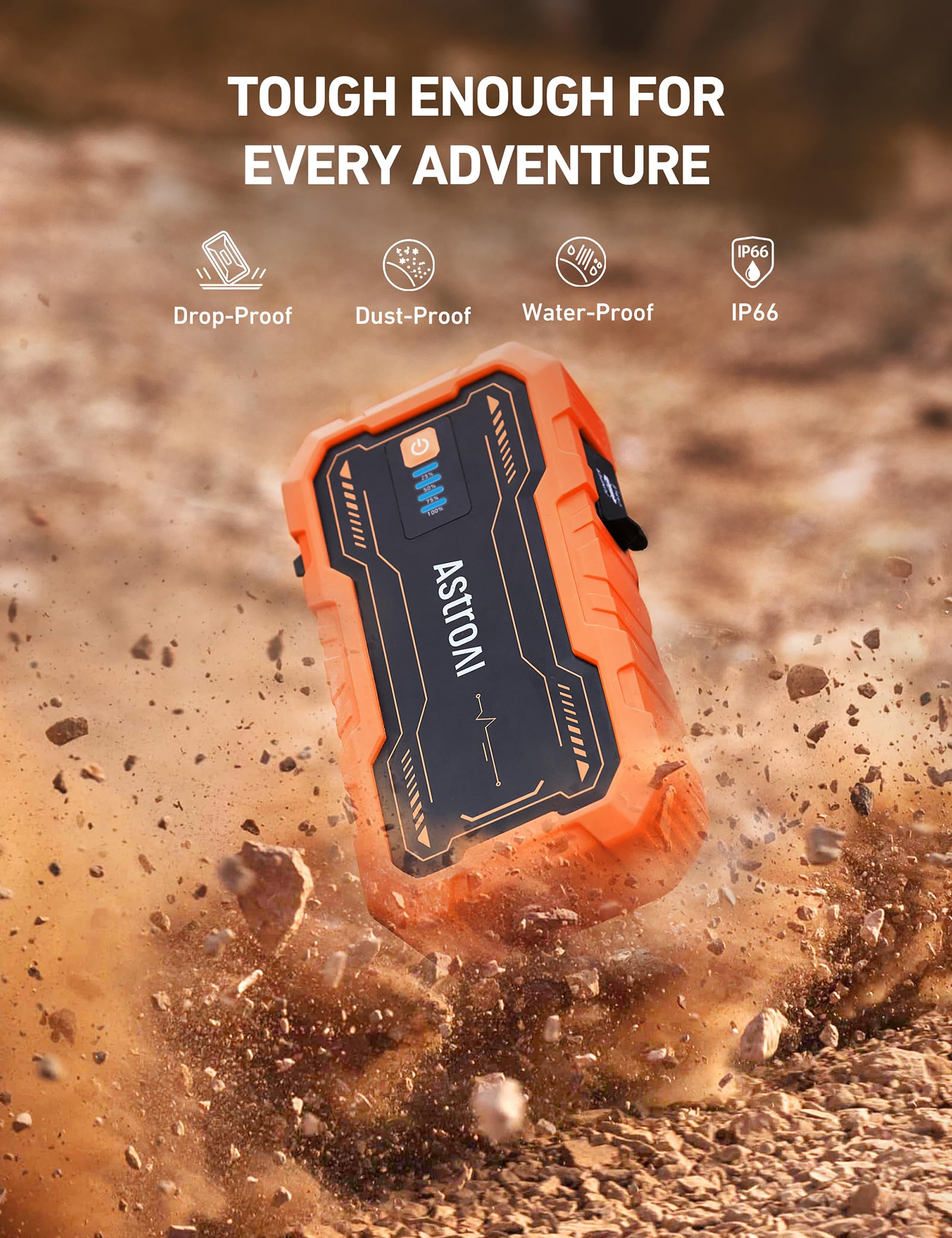 AstroAI S8 Pro 3000A Car Battery Booster Jump Starter Power Pack & Portable Car Jump Starter Power Bank for 12V Vehicles (9.0L Petrol / 7.0L Diesel), with Smart Jumper & LED Torch