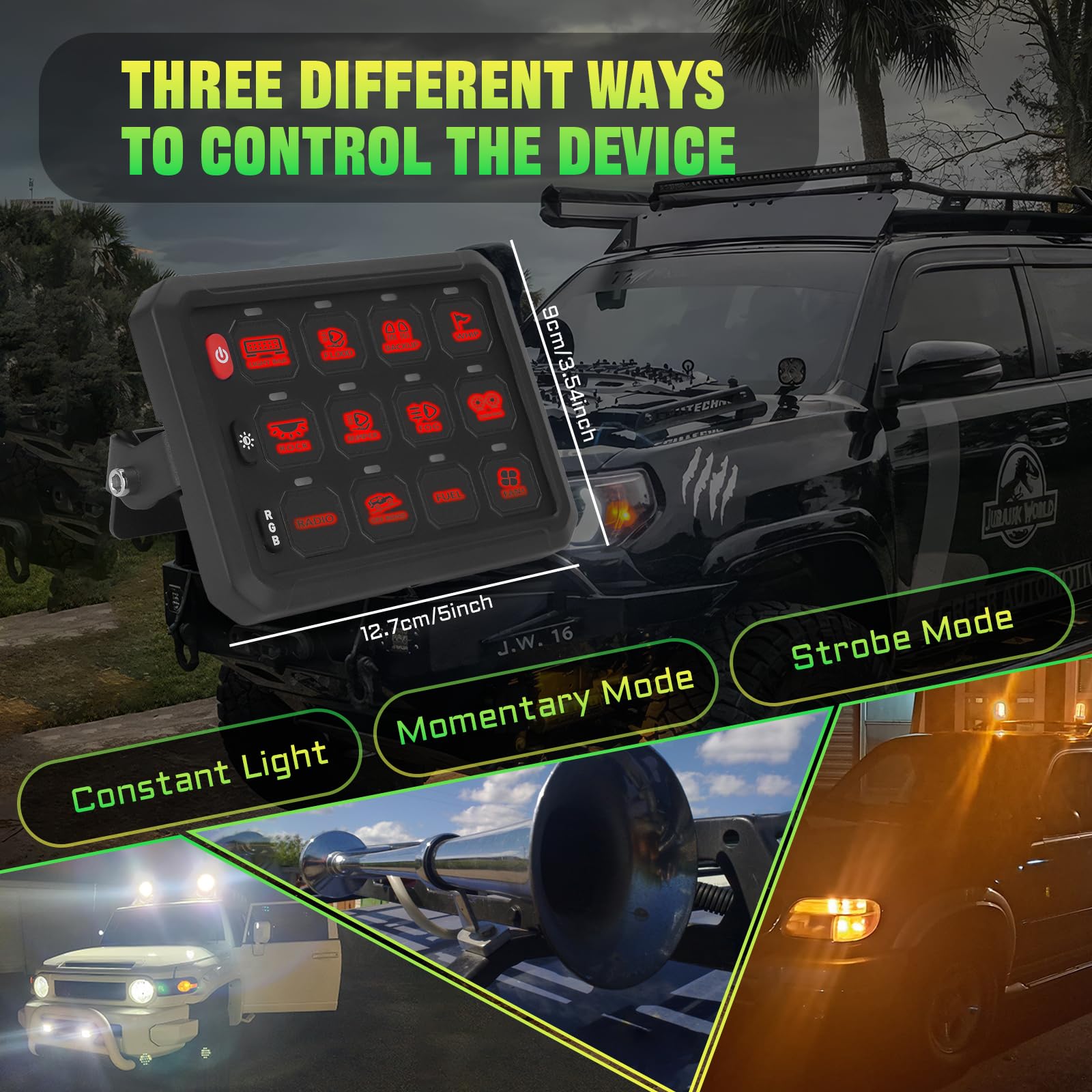 Chelhead RGB 6 Gang Switch Panel with APP Control, Universal Circuit Control Relay System, Multi-Function Bluetooth Remote Switch Panel, Compatible with Truck Boat SUV RV Trailer Marine ATV UTV