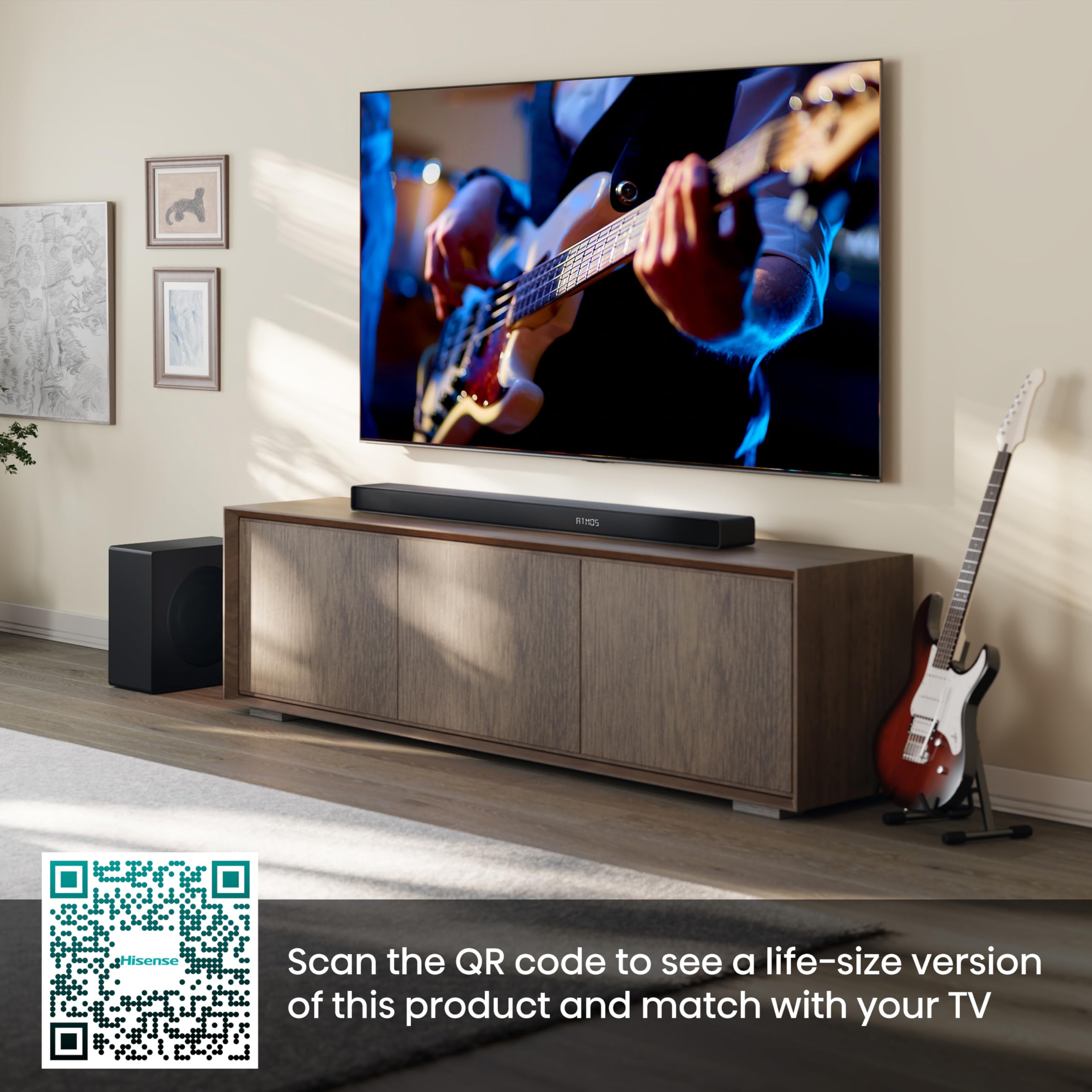 Hisense AX5125H 5.1.2 Channel 500W Dolby Atmos Soundbar with Wireless Subwoofer& Up Firing Speakers& Turly Wireless Rear Speakers