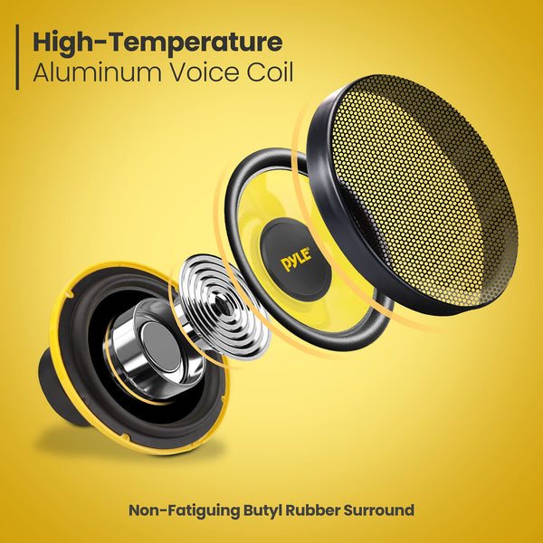 Pyle Car Midbass Speaker System - Pro 8 Inch 400 Watt 4 Ohm Auto Mid-Bass Component Poly Woofer Audio Sound Speakers For Car Stereo w/ 40 Oz Magnet, 50Hz-5KHz Frequency, 3.58” Mount Depth - PLG81