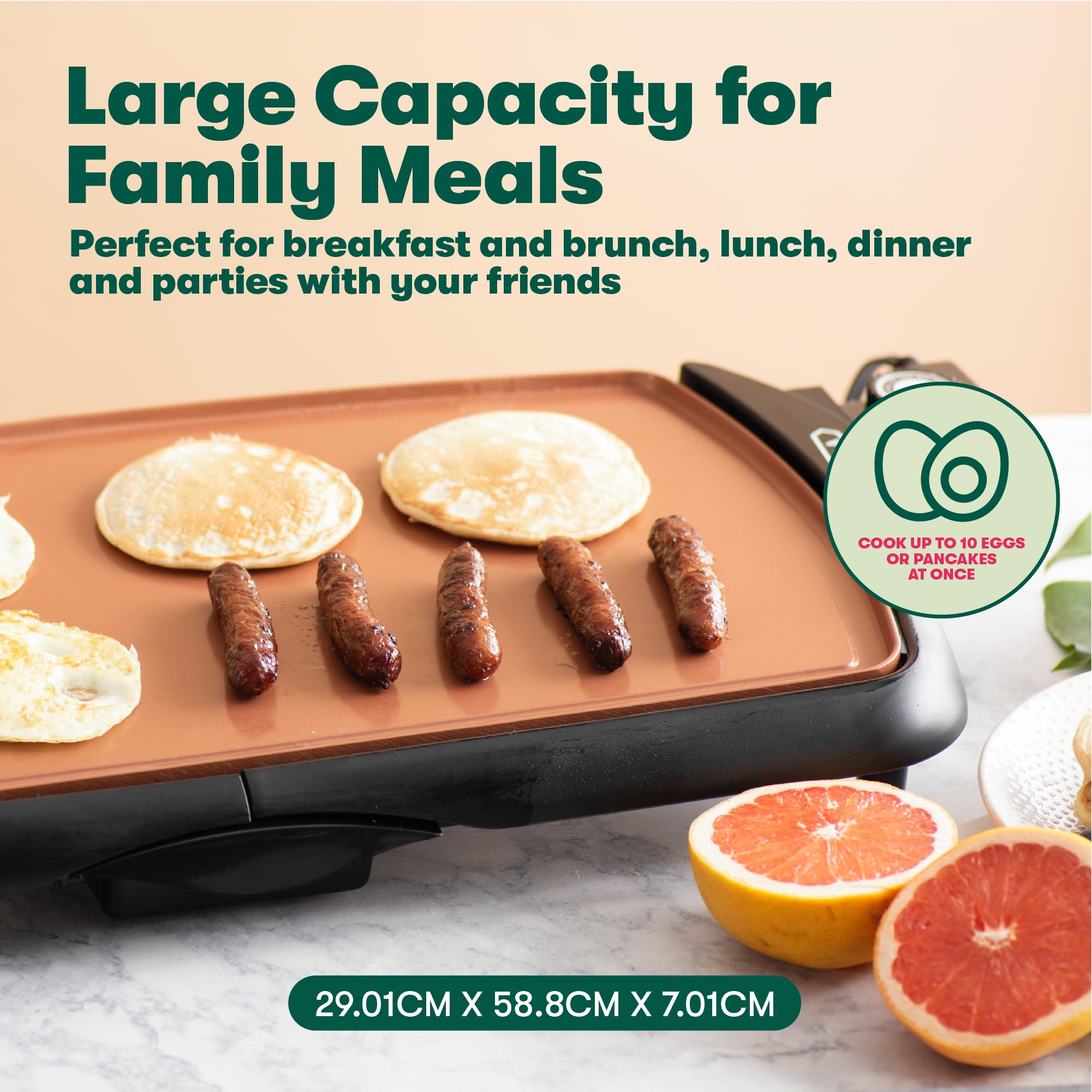 BELLA 17876 Griddle, Aluminium, Black