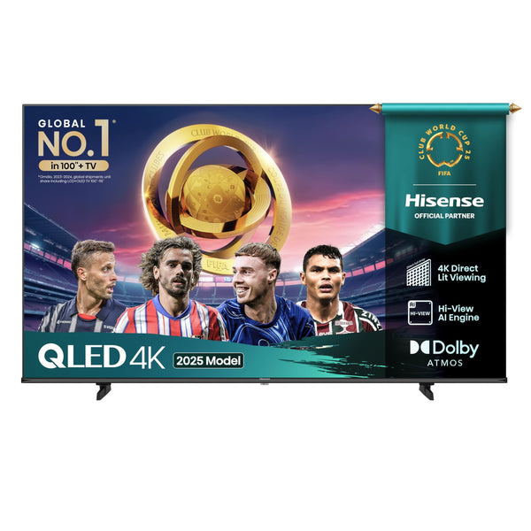 Hisense 55 Inch 4K QLED Smart TV 55E77NQTUK - Quantum Dot Colour, 4K AI Processor, Dolby Vision Atmos, Smooth Motion, Sports Mode, Vidaa OS with Freely, Youtube, Netflix and Disney+ (2024 Model)