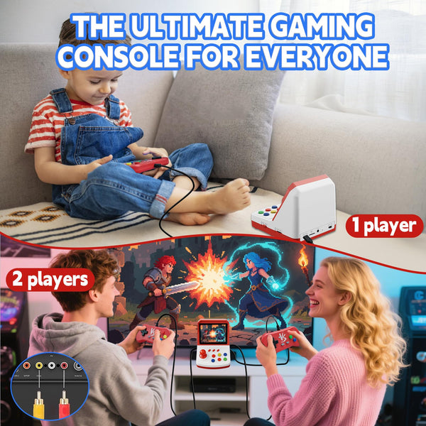 Colourbing Q21 Handheld Games Consoles – 3.5" Portable Mini,Two Players Battle,Built-in 500 Retro Games,1020mAh Rechargeable Battery–Great Retro Games Console for Adults,Teens Birthday and Party Gifts