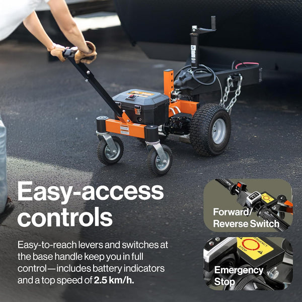 SuperHandy Electric Trailer Dolly 3600LB/1630KG Max Trailer Weight 600LB/270 KG Max Tongue Weight DC 24V 7Ah w/Heavy Duty Commercial 50MM Ball Hitch Mount