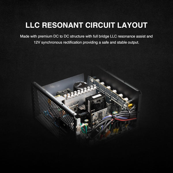 GAMDIAS HELIOS P2-750G Low-Noise ATX PC Power Supply, 80 PLUS Gold Non-Modular Computer PSU, ATX 3.1 & PCIe Gen 5.1 Ready, Native 12VHPWR Cable, Full DC-DC, LLC Resonant Circuit Design, Black