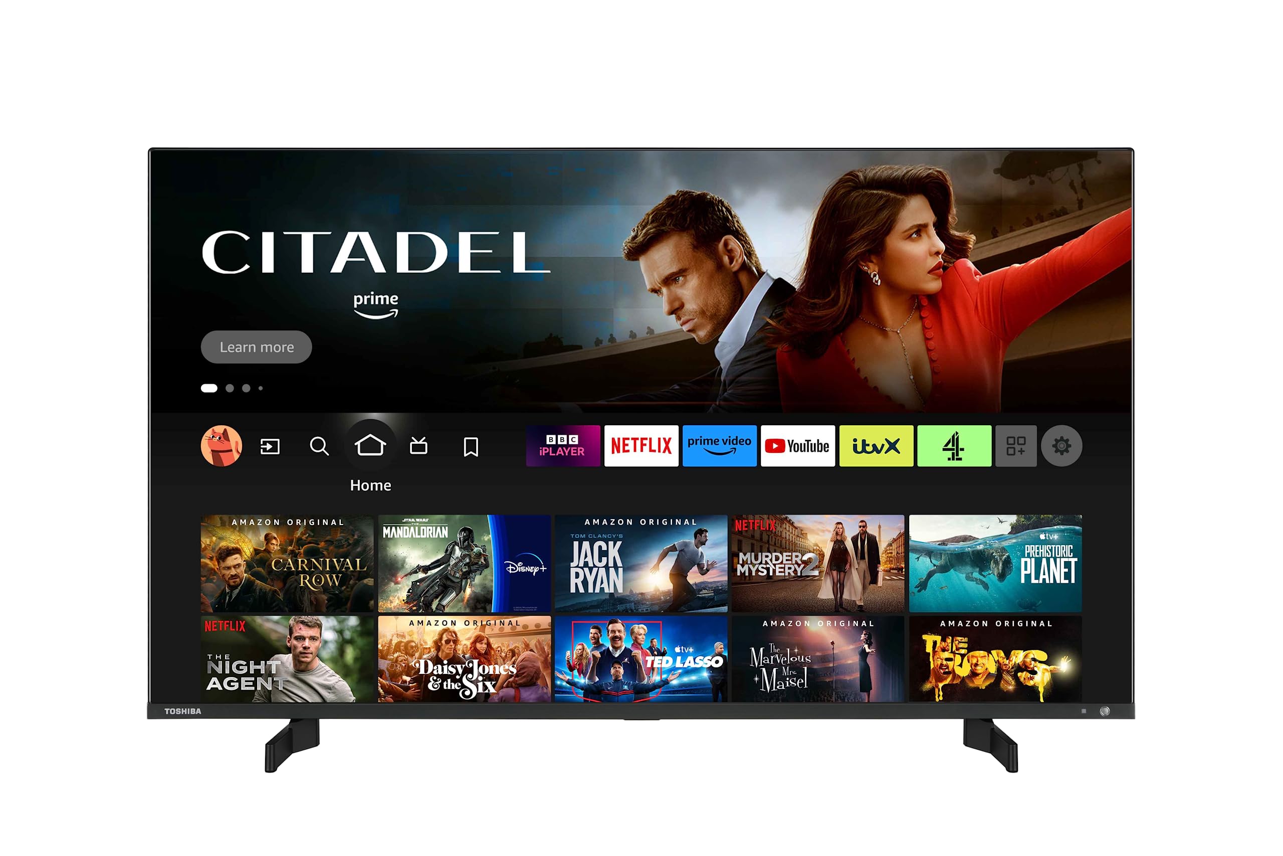 Toshiba UF3F 65 Inch Fire 4K HDR TV, TRU Picture Engine, HDR10, Dolby Vision & Atmos, Sound by Onkyo, DTS Virtual X, Alexa Voice Remote