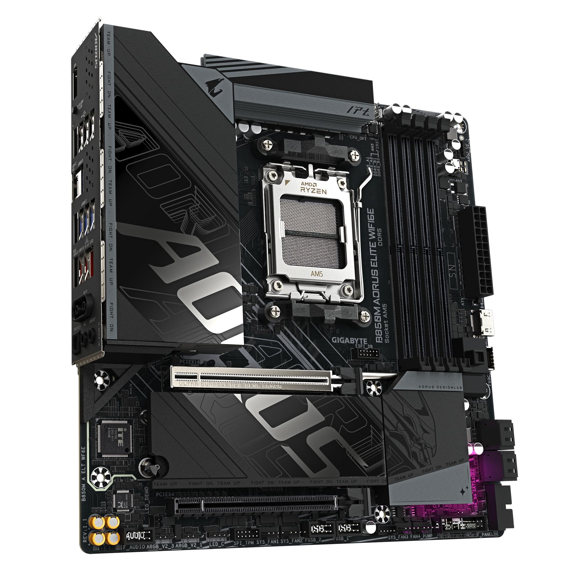 GIGABYTE B850 AORUS ELITE WIFI7 Motherboard - AMD Ryzen 9000 Series CPUs, 14+2+2 Phases Digital VRM, up to 8200MHz DDR5 (OC), 1xPCIe 5.0 + 2xPCIe 4.0 M.2, 2.5 LAN, WIFI 7, USB 3.2 Gen 2x2
