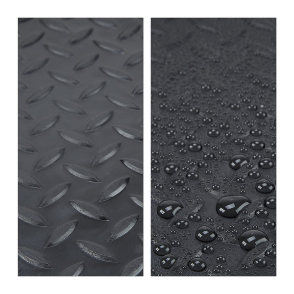 Relaxdays Large Shoe Drip Tray, Plastic Shoe Organizer Drip Pan for 6 Shoes, Doormat HWD: 3 x 75 x 38 cm, Black