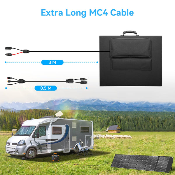 Ecosonique 100W Portable Foldable Solar Panels Charger Fast Charging with USB-C PD3.0 USB-A QC3.0 DC 20V Lightweight with Kickstand for Camping Power Station Solar Generators Cell Phones Power Banks