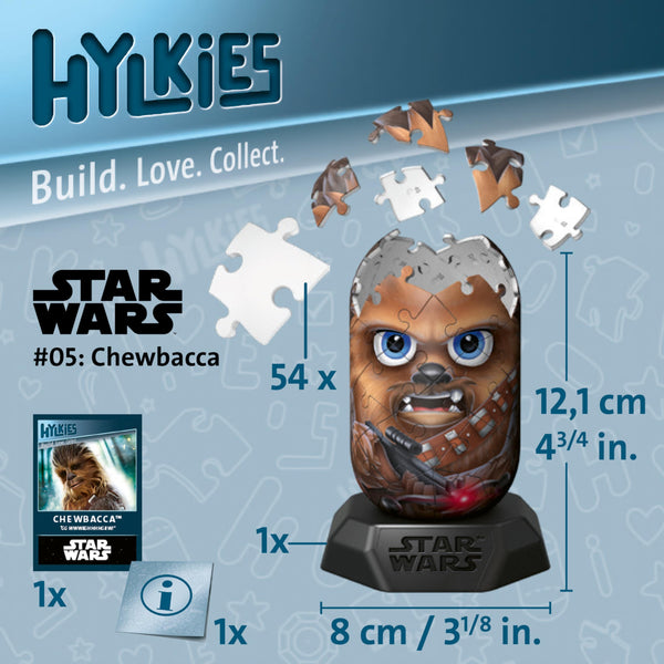 Ravensburger Star Wars Hylkies Figures Chewbacca Gifts for Kids and Adults Age 6 Years Up - Collectable Toys and 3D Jigsaw Puzzles