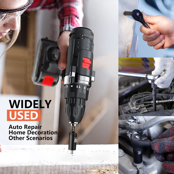 LLNDEI 1/4-Inch Drive Impact Socket Set, 52 PCS Mechanic Tool Set with Ratchet & Adapter, CR-V, Metric and Standard Full Sockets with Storage Tool Kit for Household & Automotive Repair & DIY Project