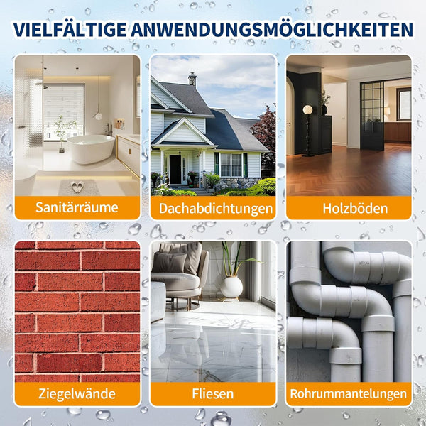 Quadence Invisible Waterproof Coating, Transparent Waterproof Agent Repairing Leak Adhesive for Roofs, Walls, Bathroom, Shower, Window Sills, Indoor & Outdoor Sealant 8 Oz 2 pack