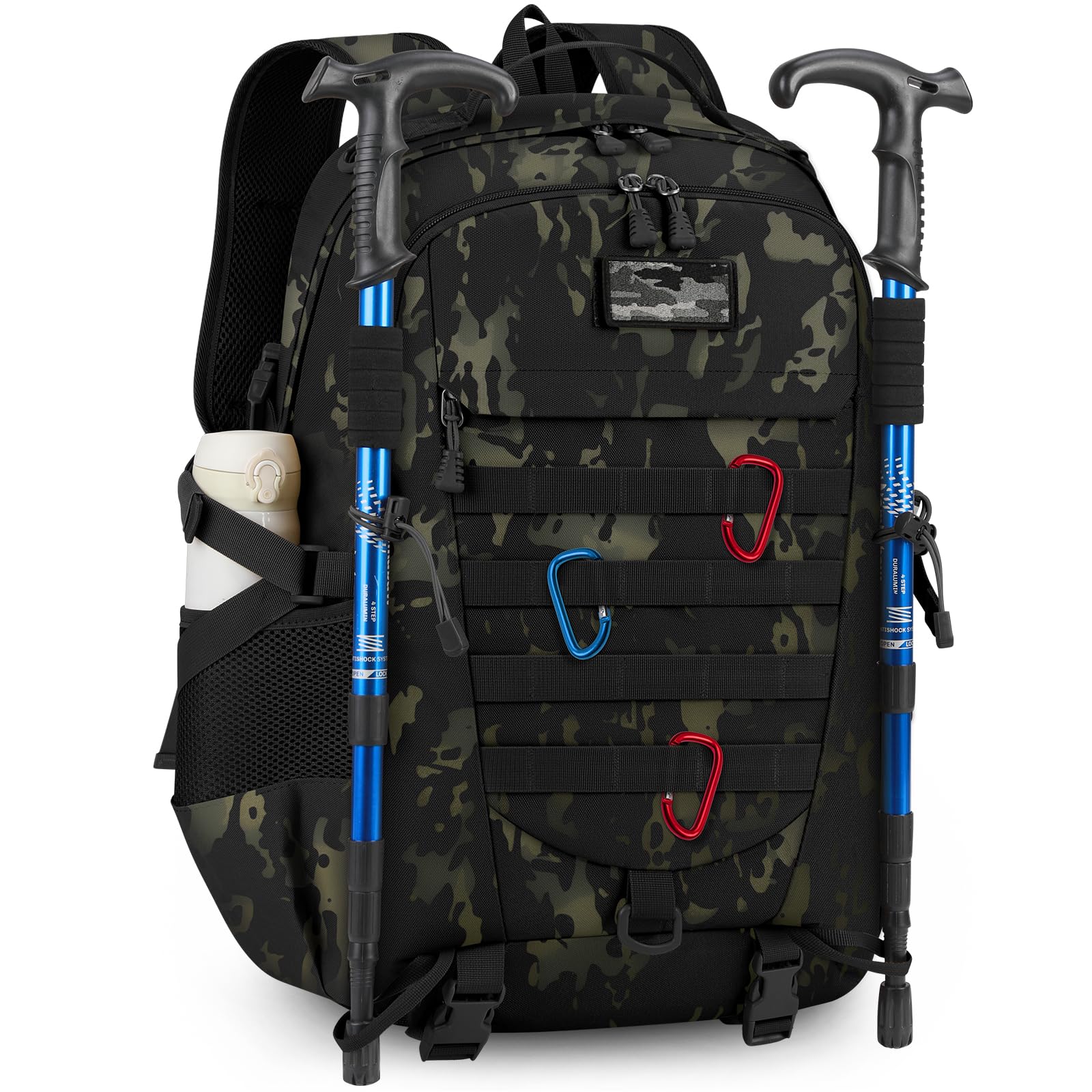 RAINSMORE Military Tactical Backpack Large Hiking Camping Rucksack 40L Water Resistant Molle Hunting Trekking Rucksack Black