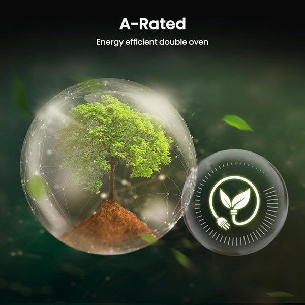 Hisense HDUKC60B 60cm Electric Cooker with Ceramic Hob-Black, A Rated Double Oven 50L/80L [Energy Class A]