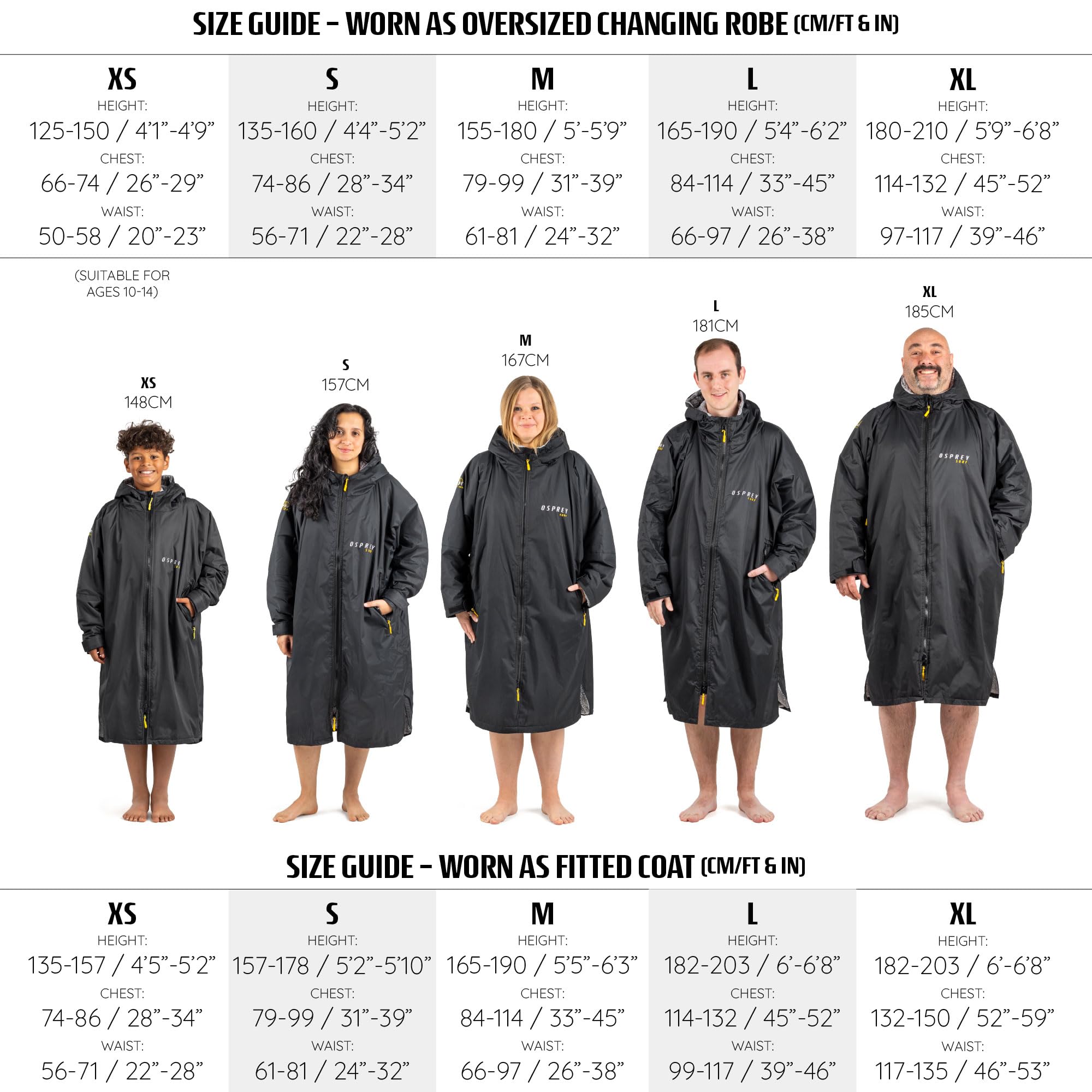 Osprey Changing Robe for Kids and Adults, Waterproof Changing Robe, Swimming and Beach Robe, Unisex, Multiple Colours