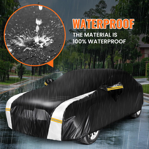 Car Cover Custom Fit for Mini Convertible F57(2016-2023), Car Covers for Outside Storage Waterproof Breathable, Full Cover Outdoor All Weather Protection Rain Sun Dust with Zip and Cotton(Black)