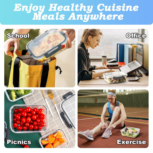 KUMD 50-Piece Airtight Food Storage Containers with Lids | Leakproof, BPA-Free, 25 Containers+ 25 Lids, Stackable & Microwave Safe Kitchen Organisers for Pantry, Meal Prep & Freezer Use, 40ml-2.5L