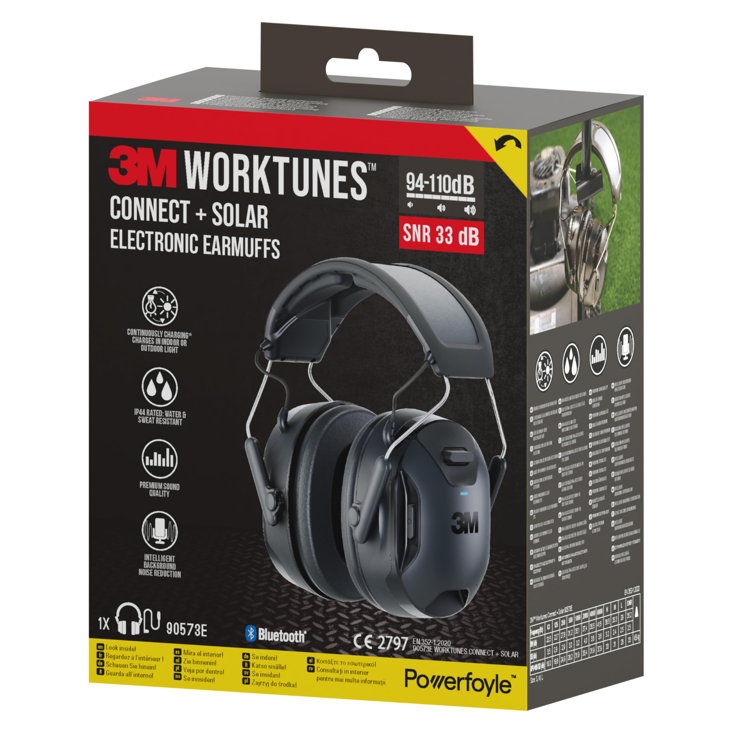 3M WorkTunes Connect Wireless Hearing Protector with Bluetooth Technology 90570E-1