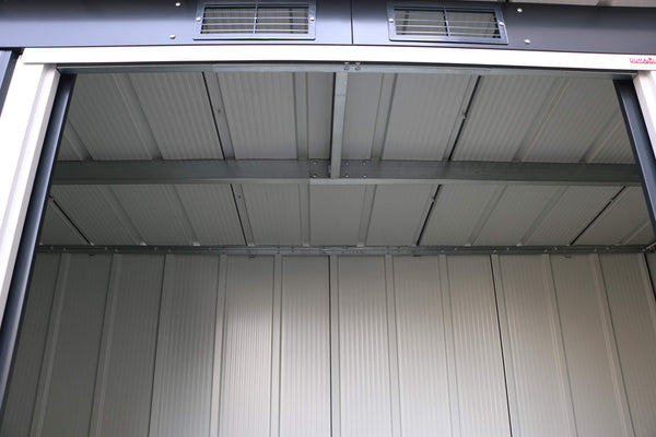 Duramax ECO 8 x 8 (6.35 m2) Metal Garden Storage Shed, Hot-Dipped Galvanized Metal Garden Shed, Tool Storage Shed, Strong Reinforced Roof Structure, Maintenance-Free Metal Shed, Anthracite