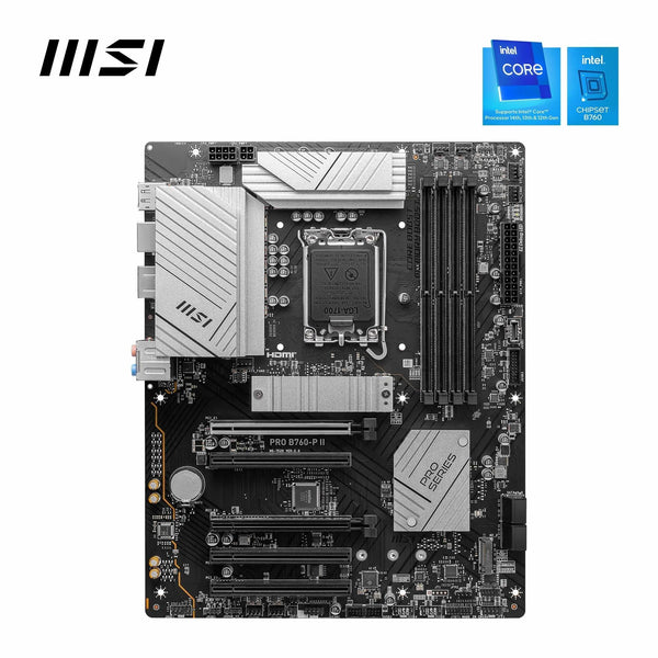 MSI B760 GAMING PLUS WIFI DDR4 Motherboard, ATX - Supports Intel 14th, 13th & 12th Gen Core Processors, LGA 1700 - DDR4 Memory Boost 5333+MHz/OC, 1x PCIe 4.0 x16, 2 x M.2 Gen4, 2.5G LAN, Wi-Fi 6E