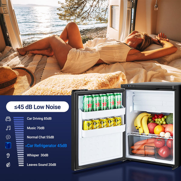 AAOBOSI 83L Campervan Fridge, Camping Refrigerator with APP Control, 12V Fridge Freezer for Campervan, Car, Truck, Boat, Motorhome, Travel
