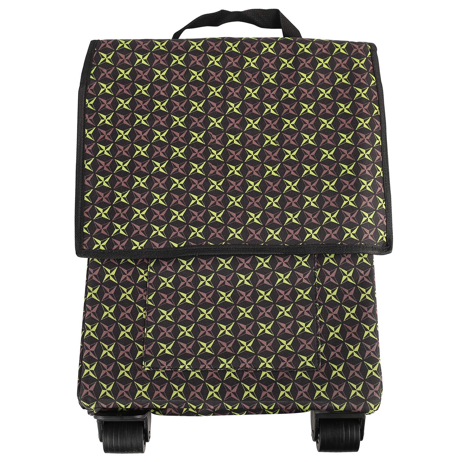 Falytemow Collapsible Utility Cart Foldable Reusable Shopping Trolley Bag with Wheels and Telescoping Handle Waterproof Oxford Fabric Folding Grocery