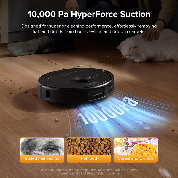 roborock Qrevo Series Robot Vacuum Cleaner with Mop, 10,000Pa Suction, Upgraded from Qrevo S, Dual Anti-Tangle Brushes, Smart Obstacle Avoidance, Auto Mop Washing&Drying, All-in-One Dock,Black(QV 35S)