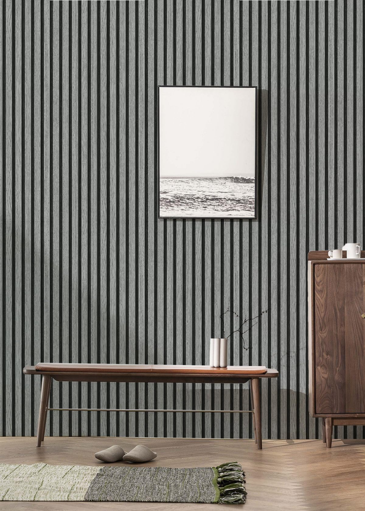 myforHD Self-Adhesive Wood Grating Wallpaper Wood Stripe Grain Natural Wooden Slats Wallpaper Peel and Stick Contact Paper PVC Vinyl Film Removable Waterproof