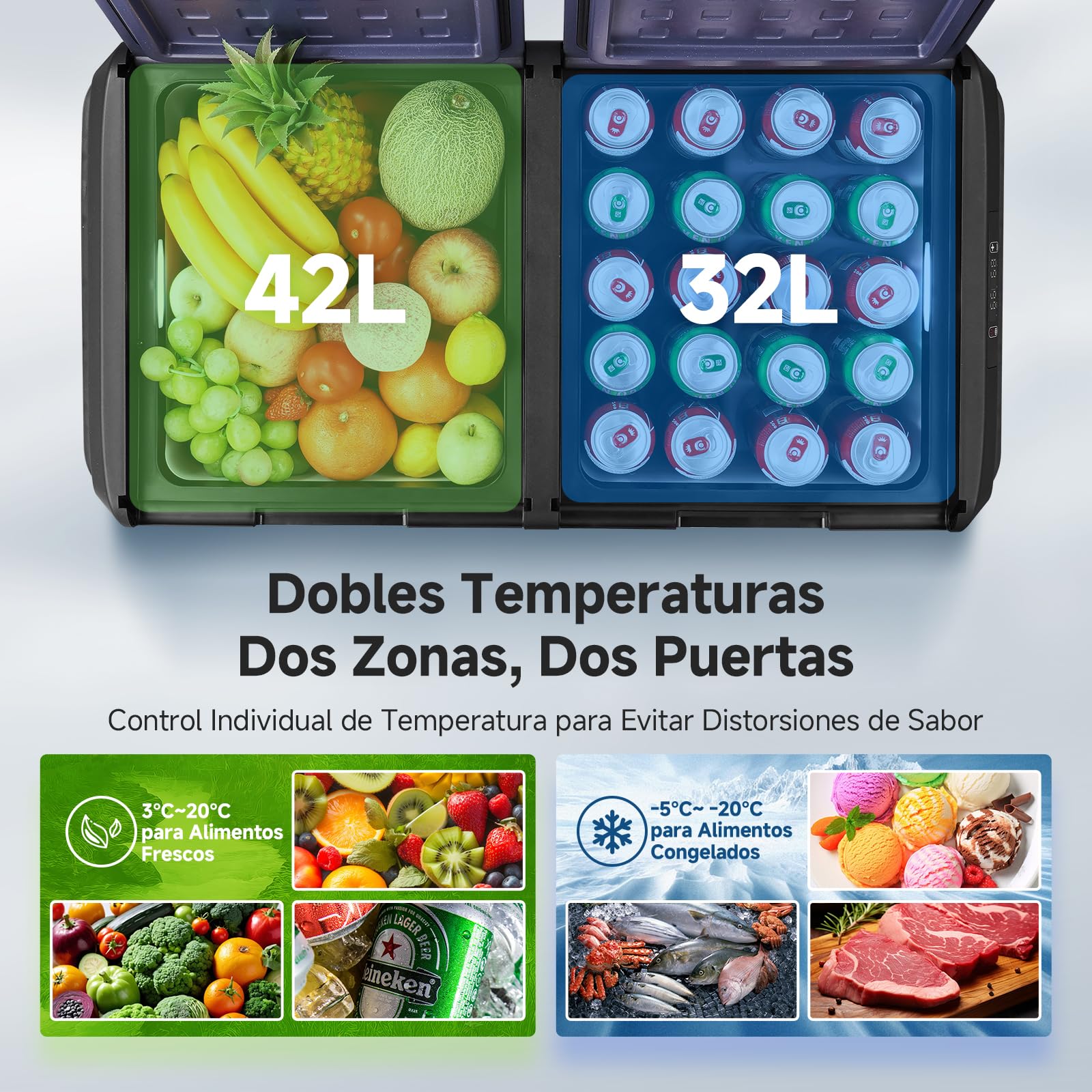 AAOBOSI 25L Car Fridge Freezer, IPX4 Waterproof Portable Compressor Camping Fridge 12V/240V, -20°C to 20°C – Ideal for Campervan, Car, Truck, Boat, Motorhome, Travel, Picnic