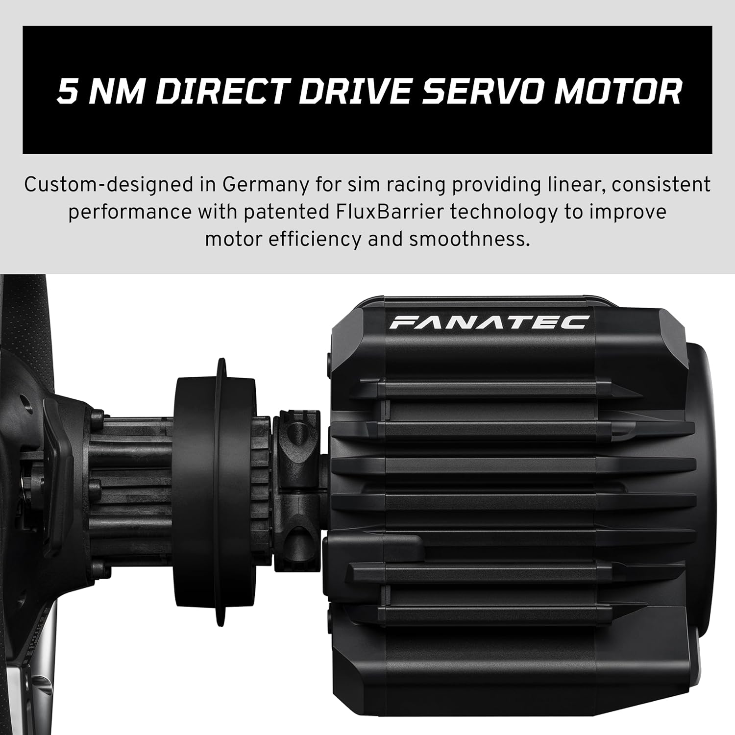 Fanatec Officially Licensed Gran Turismo DD Pro PlayStation® Sim Racing Steering Wheel, Base and Pedals – Polyphony Digital Wheel, 5 Nm FluxBarrier Direct Drive, 2-Pedal Set for PC, PS5, PS4