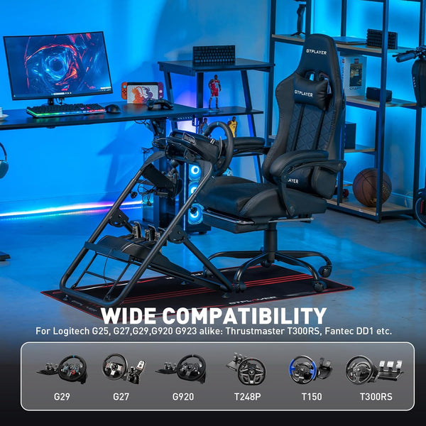 GTPLAYER Steering Wheel Stand, Height Adjustable Racing Wheel Stand Fit for for G25 G27 G29 G920, Foldable Driving Simulator