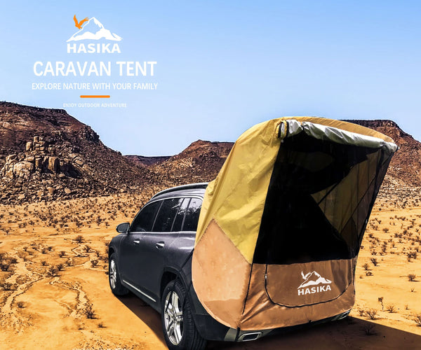 Hasika Camping Tent 2 Person Sun Shade Privacy Shelter Easy Set Up 120 Seconds Waterproof 3000MM UPF 50+ Yellow