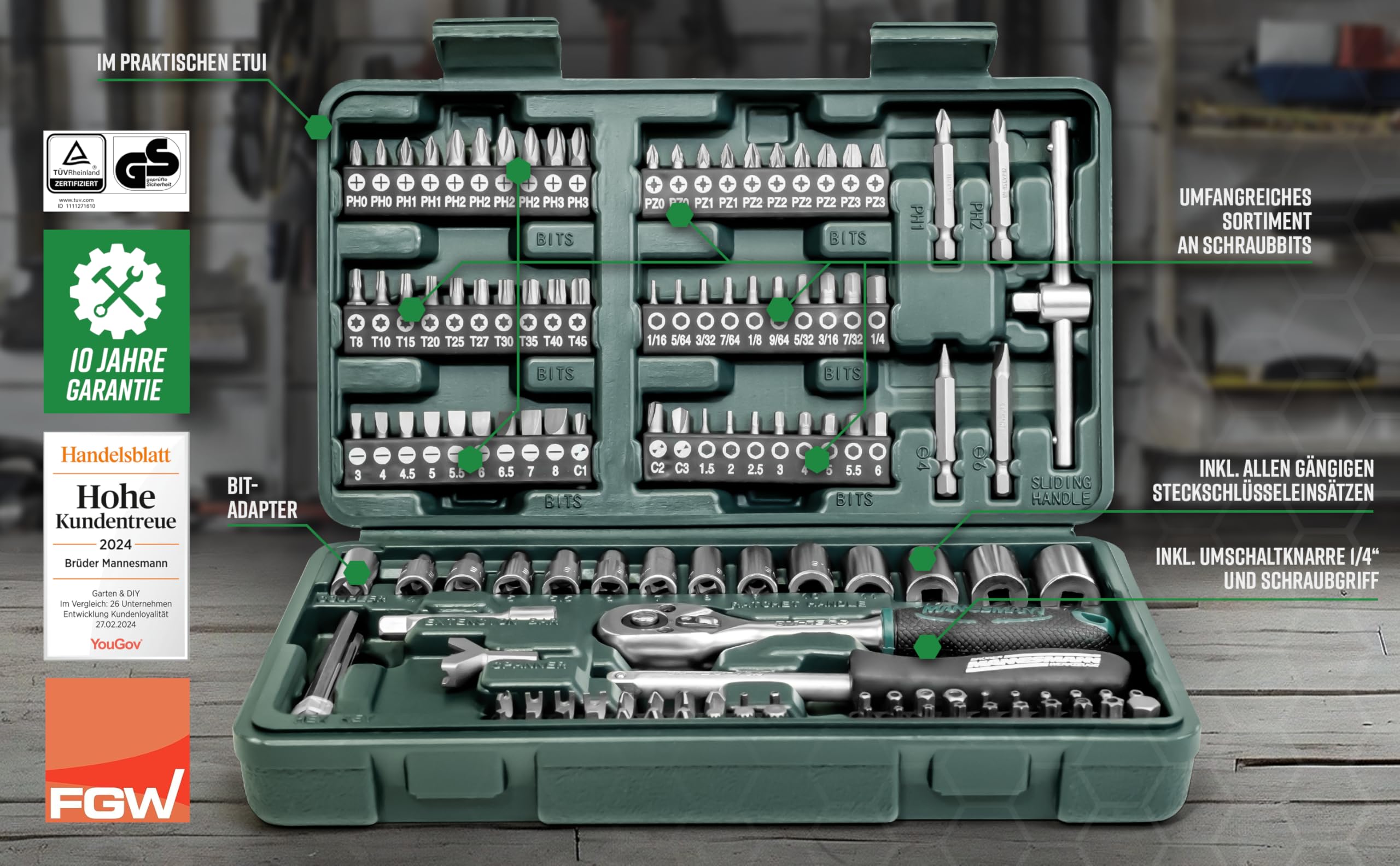 Mannesmann Socket and Bit Set (130 Pieces)