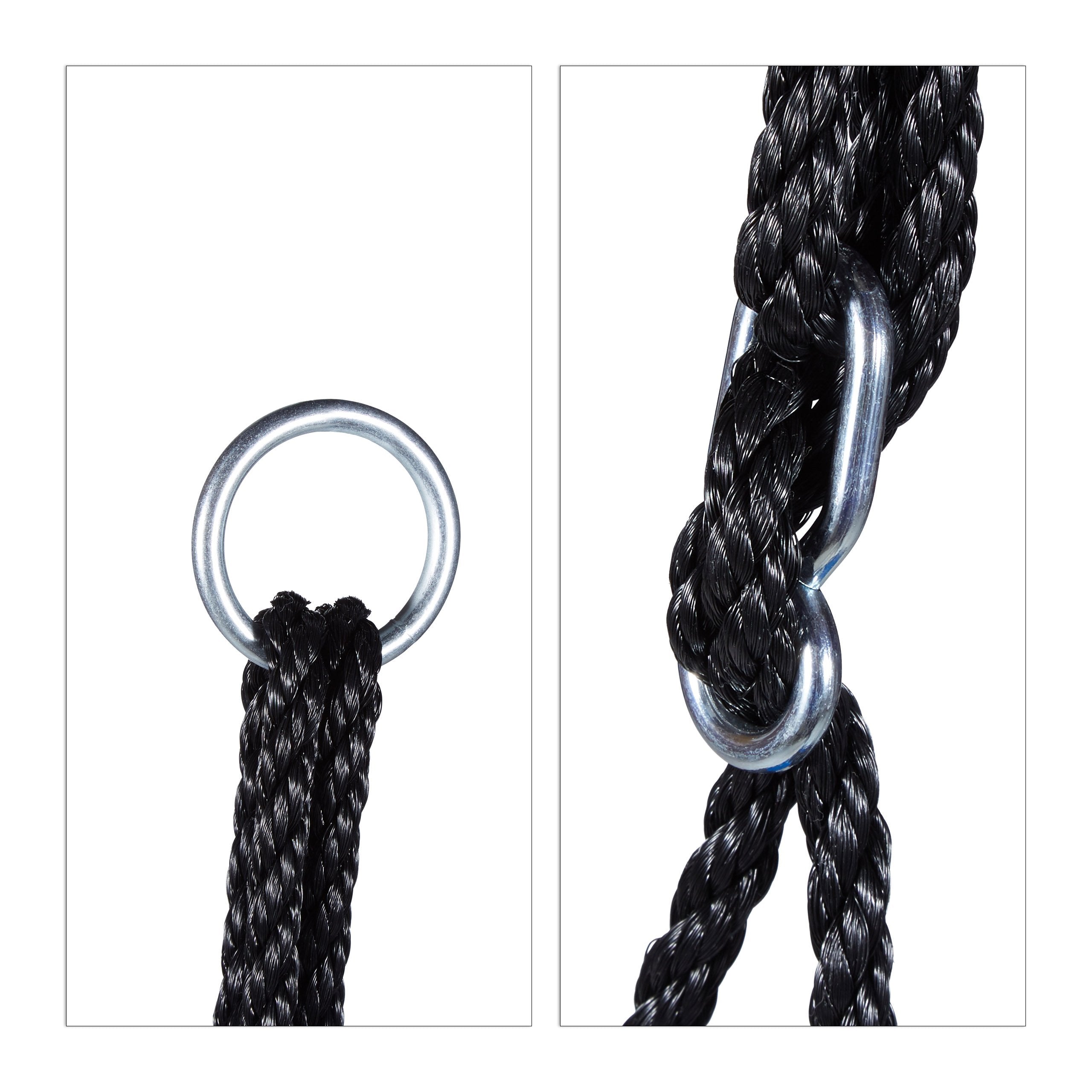 Relaxdays Square Nest Swing for Outdoor Use, Max User Weight: 100 kg, HxWxD: 153 x 98 x 74 cm, Blue-Black