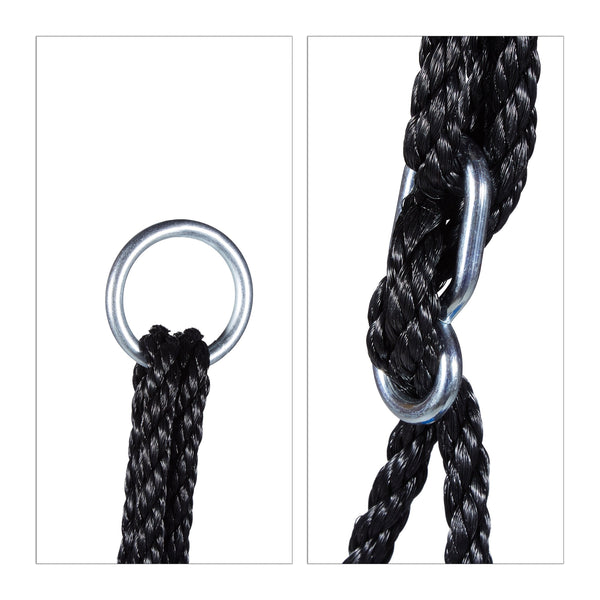 Relaxdays Square Nest Swing for Outdoor Use, Max User Weight: 100 kg, HxWxD: 153 x 98 x 74 cm, Blue-Black