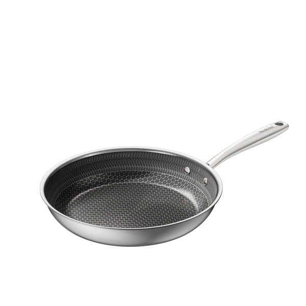 Redchef Non Stick Hybrid Egg/Omelette Pan,20cm Ceramic Frying Pan,Tri-Ply Stainless Steel Skillet,Non Toxic,PFAS PFOA/PTFE Free,Dishwasher/Oven Safe,Suitable for Induction Hobs,8"(Beige)