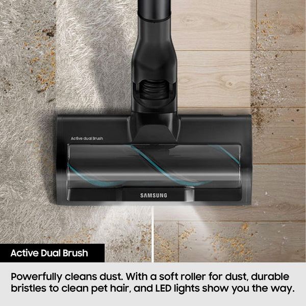 Samsung Jet 95 Pro 210W Cordless Stick Vacuum Cleaner with Pet Tool+ & spray spinning sweeper, Powerful cleaning, 60 mins Run time, Light weight design, VS20C9547TB/EU