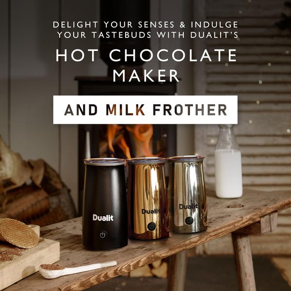 Dualit Hot Chocolate Maker & Milk Frother - 340ml Capacity - Ideal for Flat Whites, hot Chocolates, cappuccinos Lattes and More - One Touch Operation