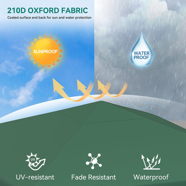 YITAHOME 3x3M Outdoor Pop Up Gazebo with Sides and Windows, Waterproof Folding Garden Canopy All Seasons Camping Gazebo Anti-UV with Adjustable Height Stakes Rope Carry & Weight Bags for Party Event