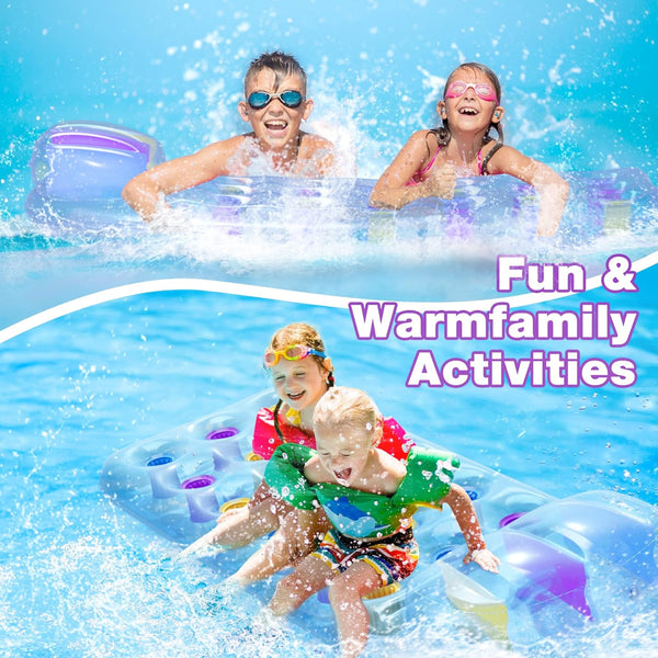 Lilo Pool Inflatables - Gontence Portable Pool Inflatable - Inflatable Pool Floats For Kids Adults - Pool Lounger with Cup Holder - Pool Float Pool Hammock Water Hammock, Blue (HW721)