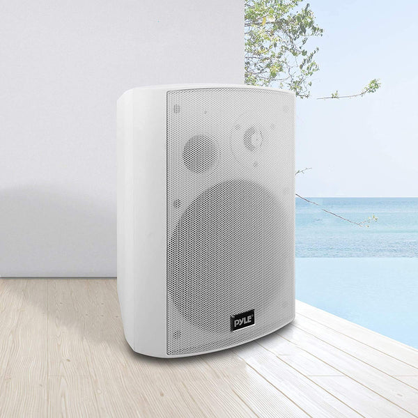 Pyle Bluetooth Speakers, Waterproof Wall-Mounted Speaker System, Indoor/Outdoor, Wireless & Passive, Heavy-Duty Weatherproof Design, Stereo Sound, for Patio, Pool, Deck, Home & Business